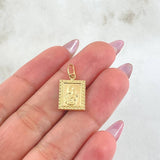Dije Placa Doble Faz 0.8gr / 2.1cm / Oro Amarillo 18K