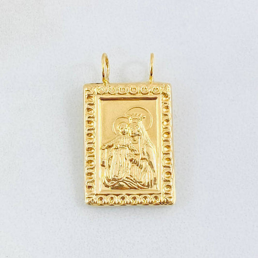 Dije Escapulario Virgen Del Carmen 1.75gr / 2.4cm / Oro Amarillo 18K *