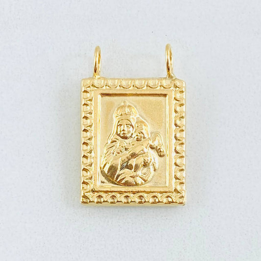 Dije Escapulario Doble Faz 1.35gr / 2cm / Oro Amarillo 18K *
