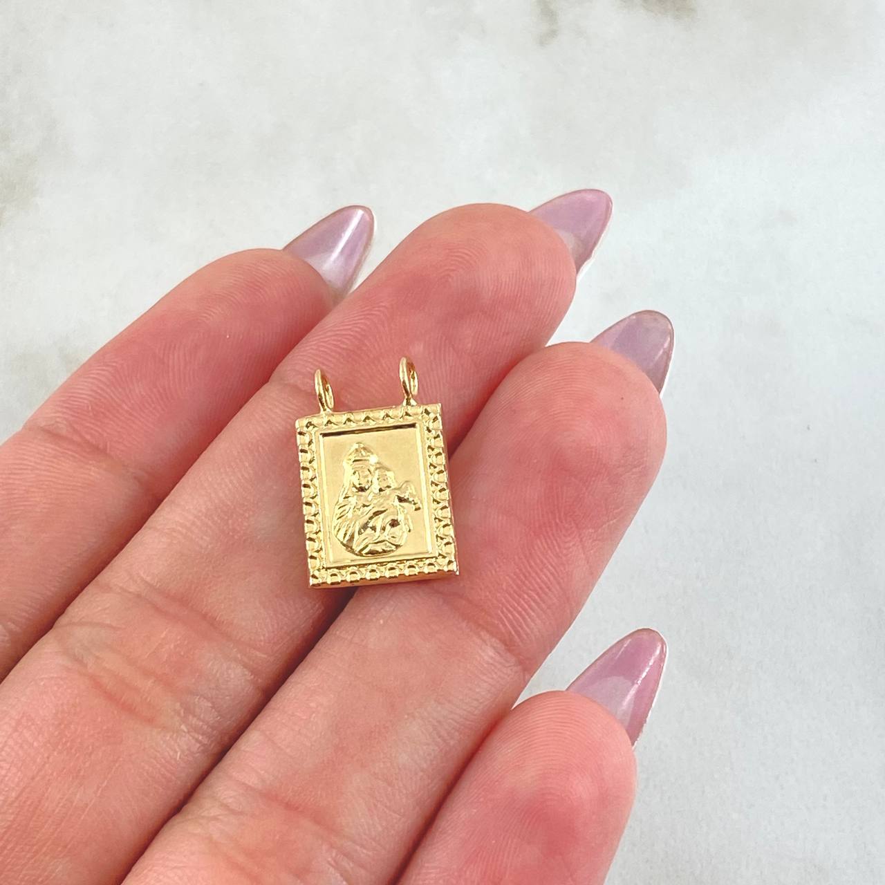 Dije Escapulario Doble Faz 0.85gr / 1.7cm / Oro Amarillo 18K