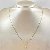 Set Cadena y Dije Plana + Cruz Lisa 1.5gr / Oro Amarillo 18K (Oferta)