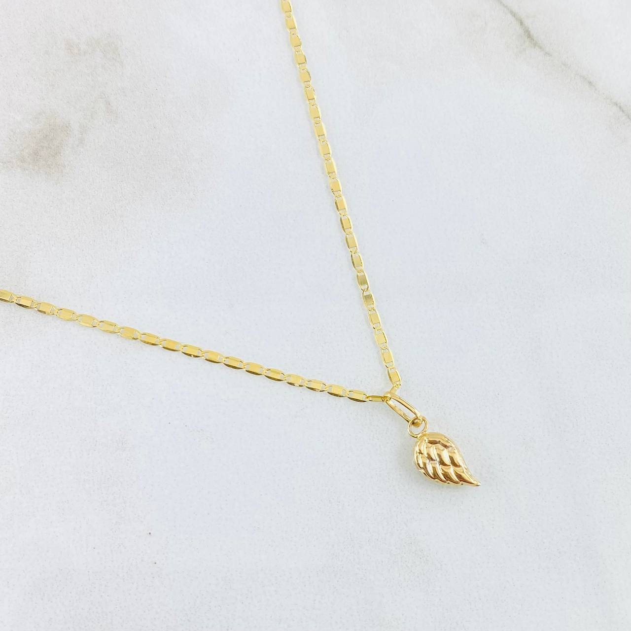 Set Cadena y Dije Plana + Ala 1.55gr / Oro Amarillo 18K (Oferta)