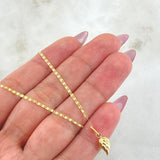 Set Cadena y Dije Plana + Ala 1.5gr / Oro Amarillo 18K (Oferta)