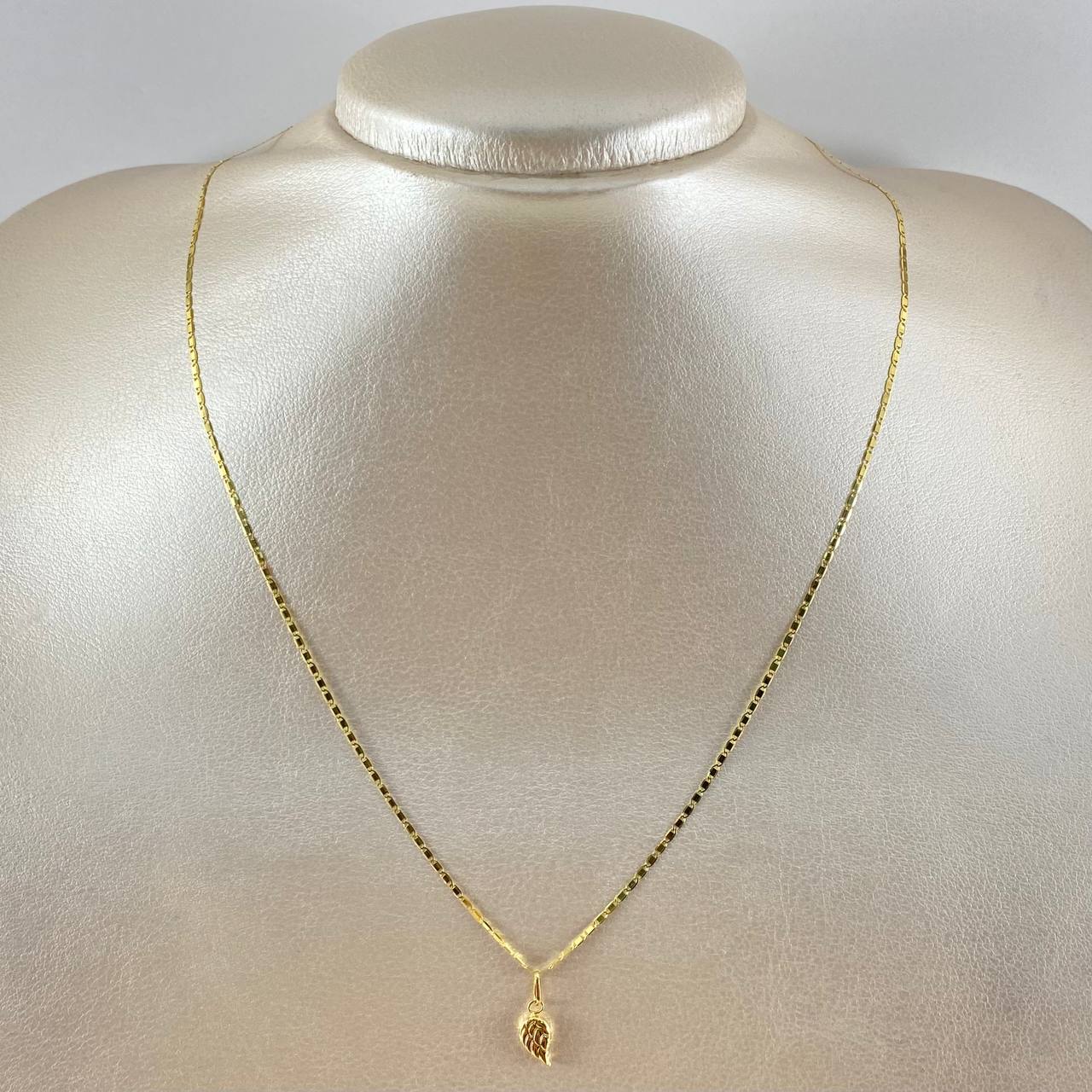 Set Cadena y Dije Plana + Ala 1.5gr / Oro Amarillo 18K (Oferta)