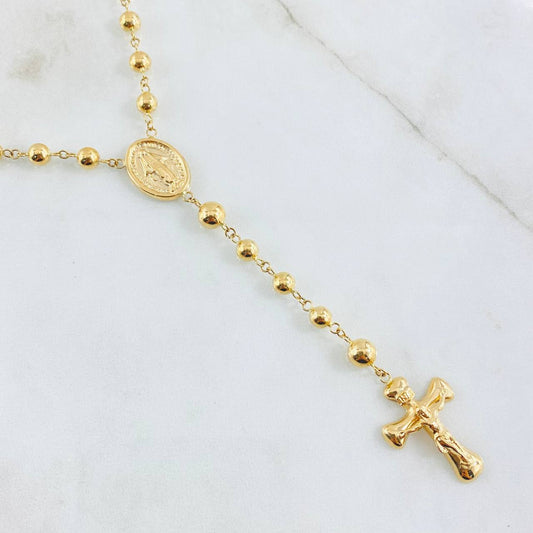 Rosario Virgen Milagrosa 13.1gr / 60cm / Oro Amarillo 18K