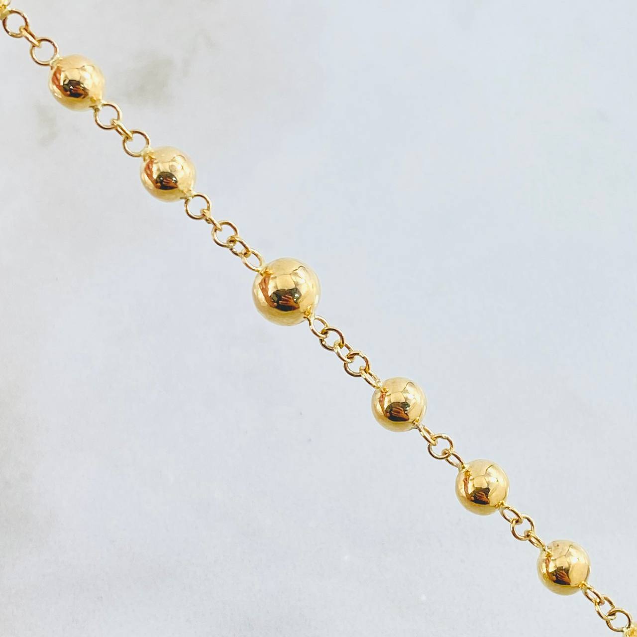 Rosario Virgen Milagrosa 12.7gr / 50cm / 5mm - 6mm Oro Amarillo 18K *