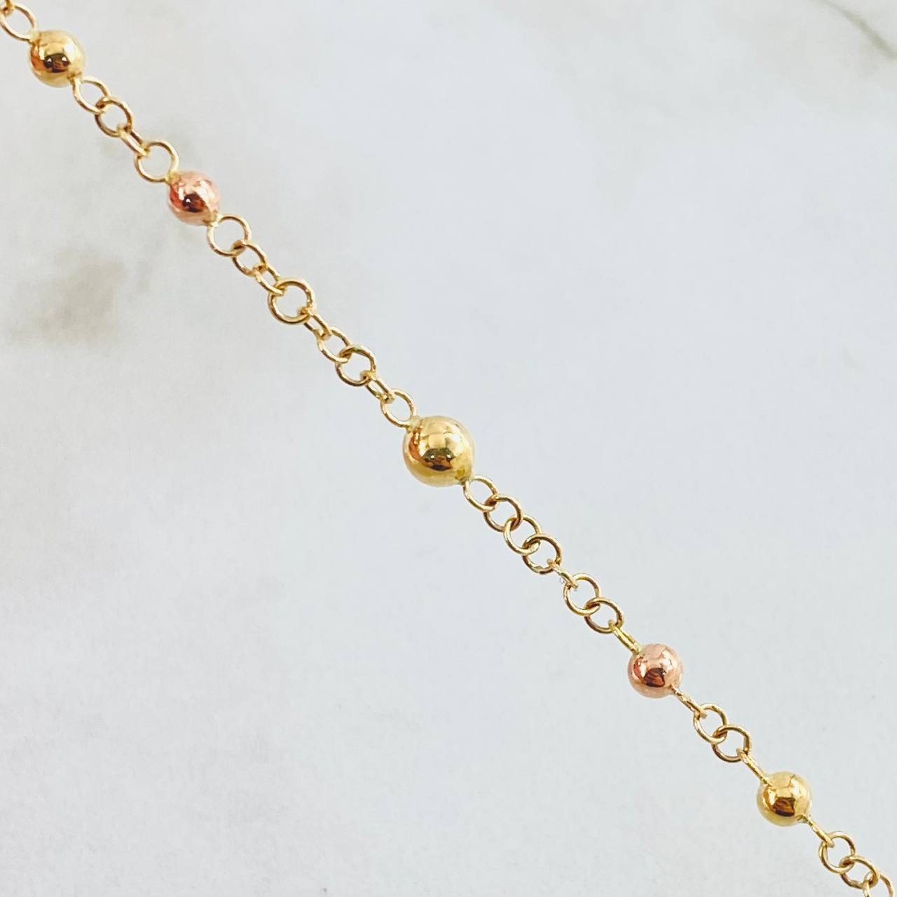 Rosario Virgen Milagrosa 6.05gr / 50cm / 3mm-4mm Tres Oros 18K *