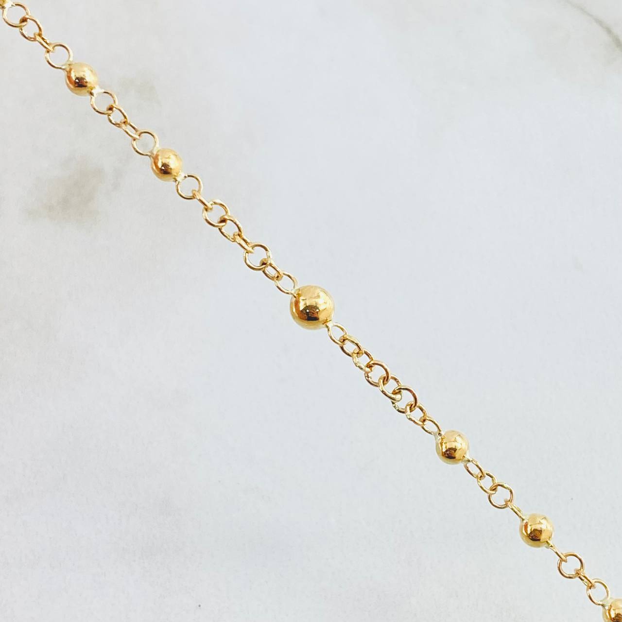 Rosario Virgen Milagrosa 6.5gr / 55cm / 3mm-4mm Oro Amarillo 18K *