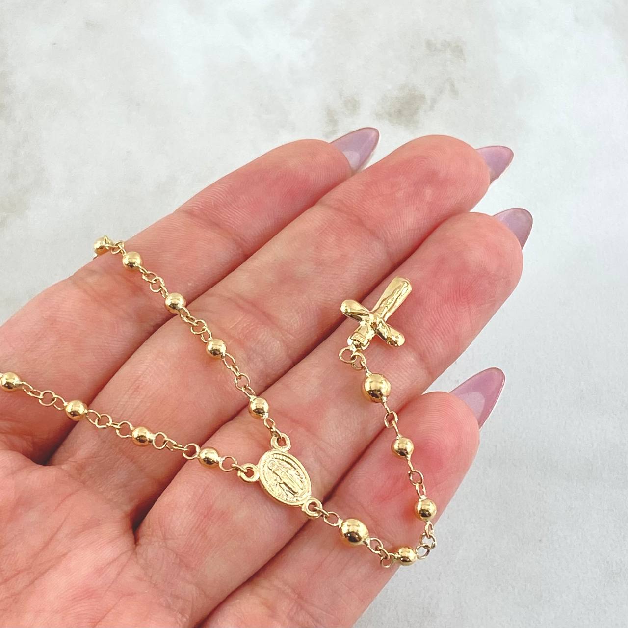 Rosario Virgen Milagrosa 6.75gr / 60cm / Oro Amarillo 18K