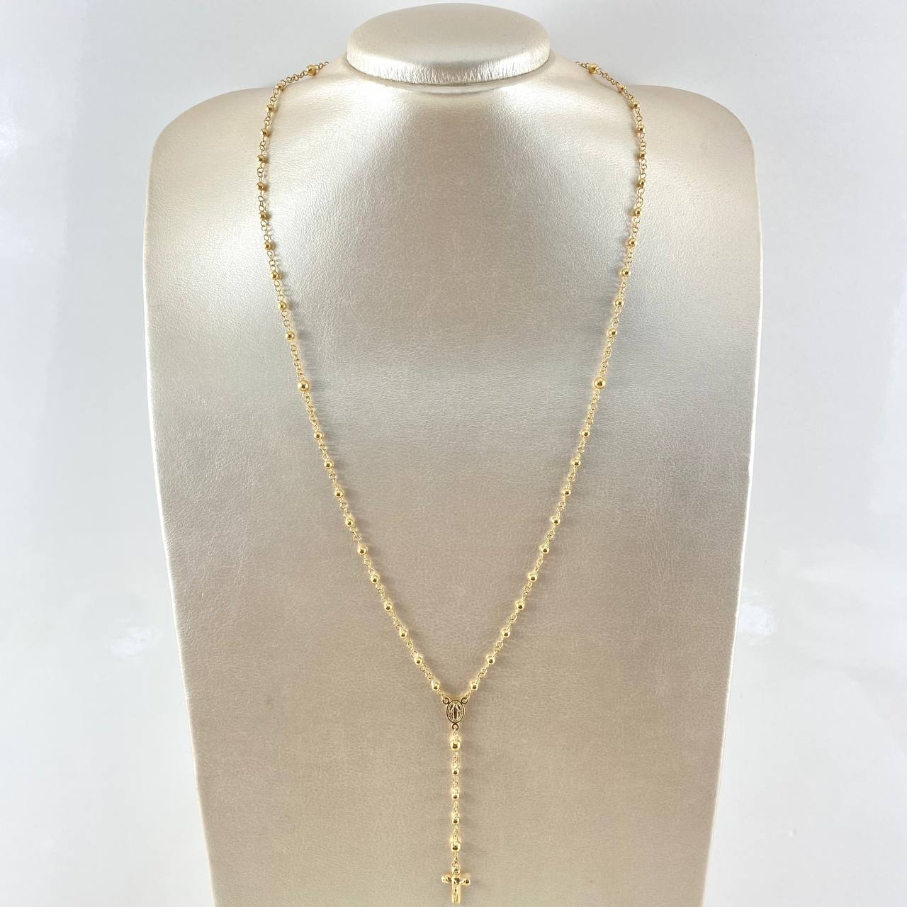 Rosario Virgen Milagrosa 6.65gr / 60cm / 3mm-4mm Oro Amarillo 18K *