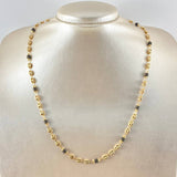 Cadena Rustica Rx Cauchos Negros 7.9gr / 50cm / 4.5mm Oro Amarillo 18K ©