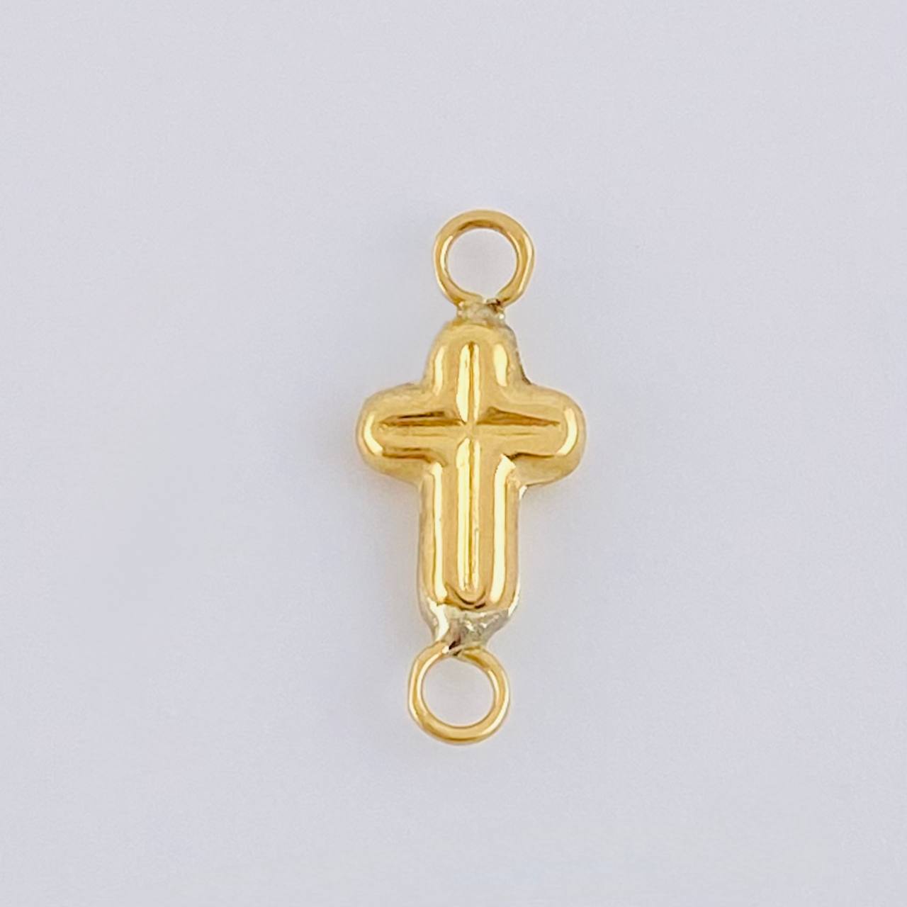 Herraje Cruz Latiin Rayada 0.25 g / 1.4 cm Oro Amarillo 18K