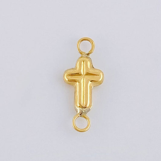 Herraje Cruz Latiin Rayada 0.25 g / 1.4 cm Oro Amarillo 18K