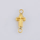 Herraje Cruz Latiin Rayada 0.25 g / 1.4 cm Oro Amarillo 18K
