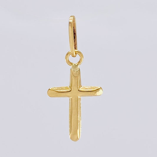 Dije Cruz Puntas Planas 0.3 g / 2 cm Oro Amarillo 18K