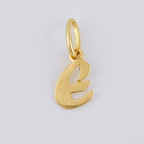 Dije Letra E Cursiva 0.35 g / 1.7 cm Oro Amarillo 18K