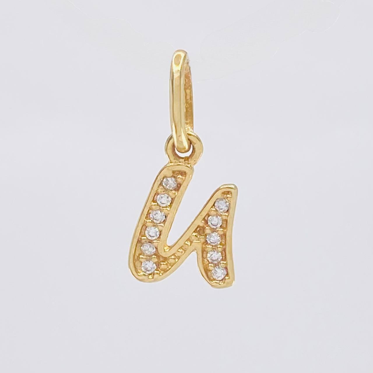 Dije Letra U Cursiva 0.75 g / 1.6 cm Oro Amarillo 18K