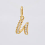 Dije Letra U Cursiva 0.75 g / 1.6 cm Oro Amarillo 18K