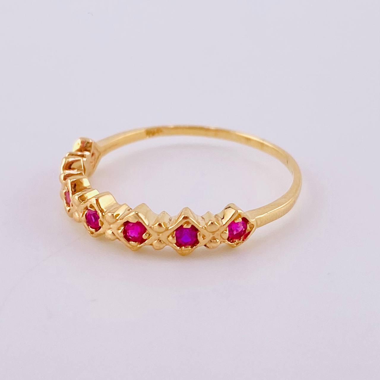 Anillo Rombo Bicircular 1.95 g / T7 3/4 Oro Amarillo 18K