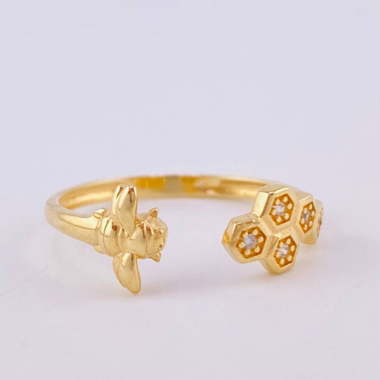 Anillo Enjambre De Abeja 1.4 g / T6 Oro Amarillo 18K