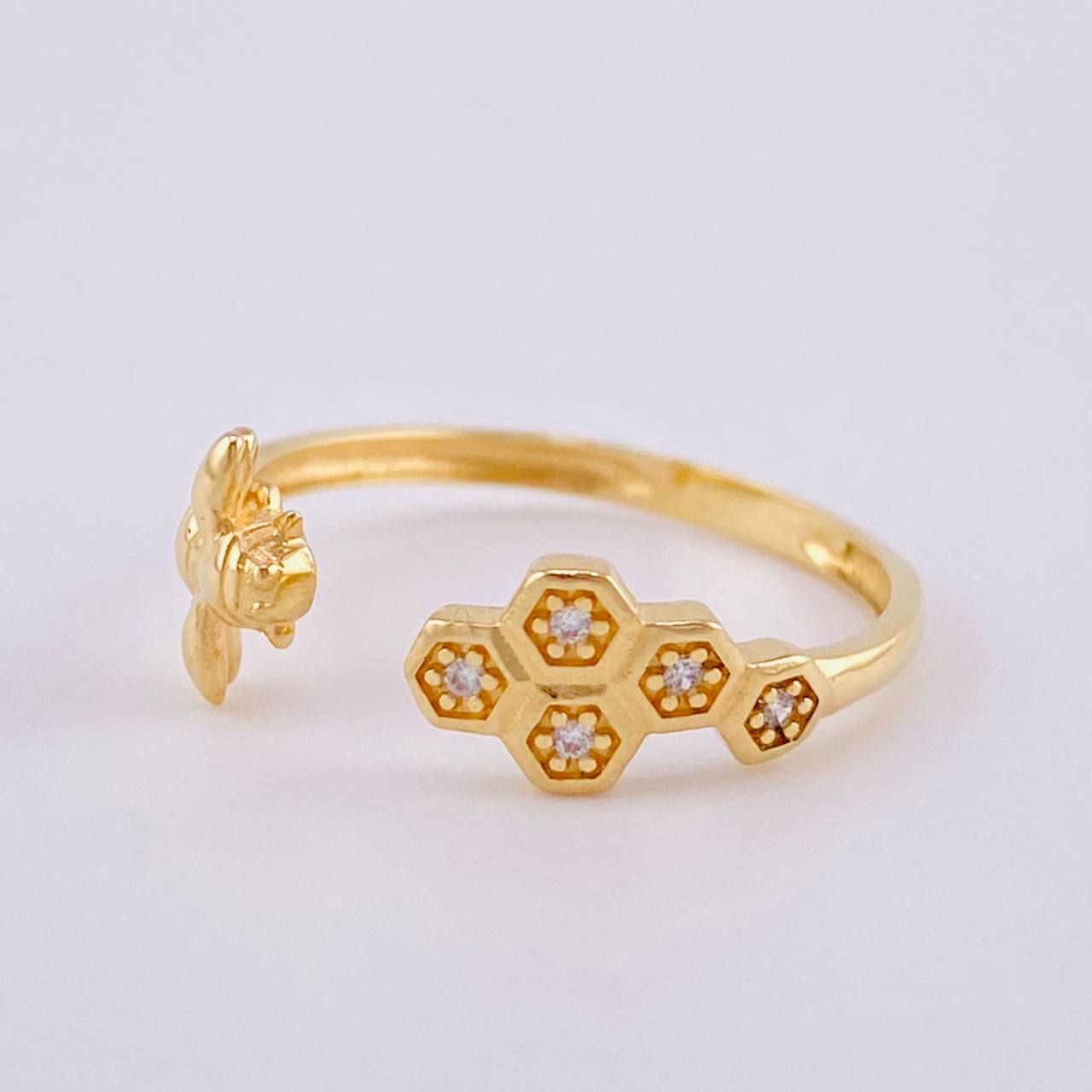 Anillo Enjambre de Abeja 1.45g / T8 1/2 Oro Amarillo 18K