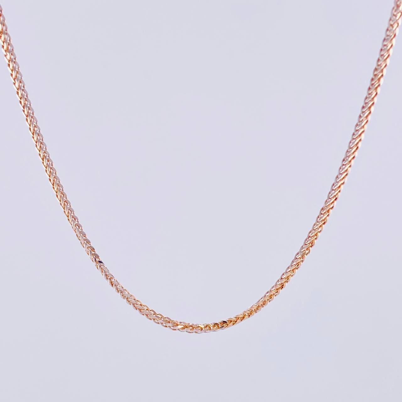 Cadena Franco 7.9g / 55cm / 2.28mm Dos Oros Blanco Rosa 18K