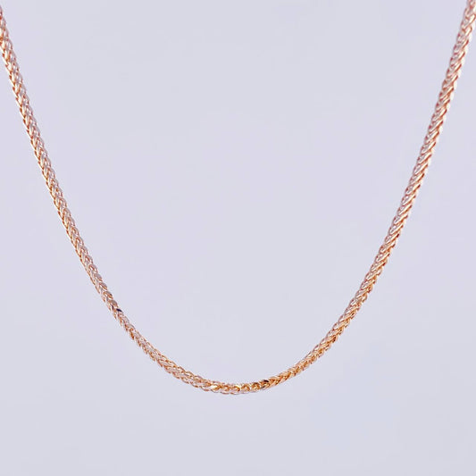 Cadena Franco 7.9g / 55cm / 2.28mm Dos Oros Blanco Rosa 18K