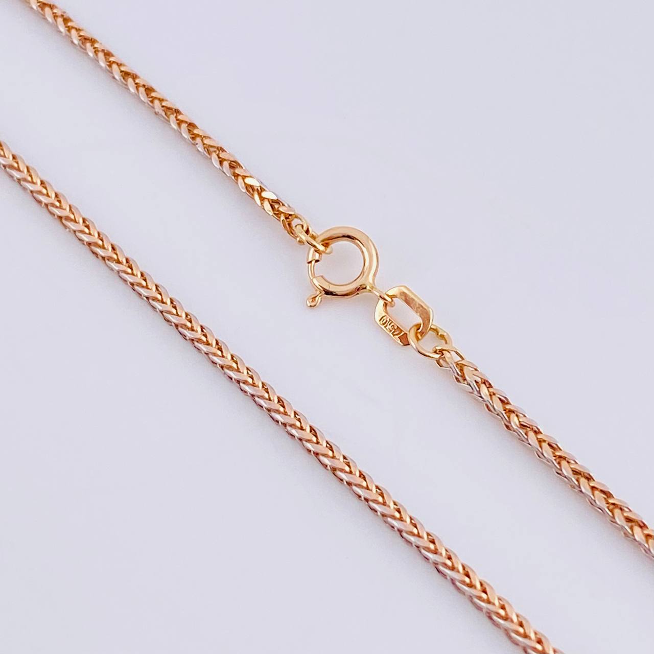 Cadena Franco 2.2 g / 50.5 cm / 1.3 mm Dos Oros Blanco Rosa 18K