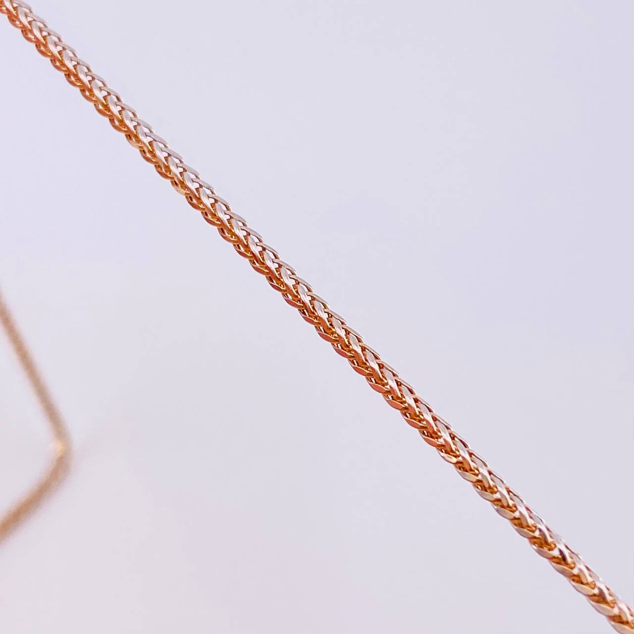 Cadena Franco 7.9g / 55cm / 2.28mm Dos Oros Blanco Rosa 18K