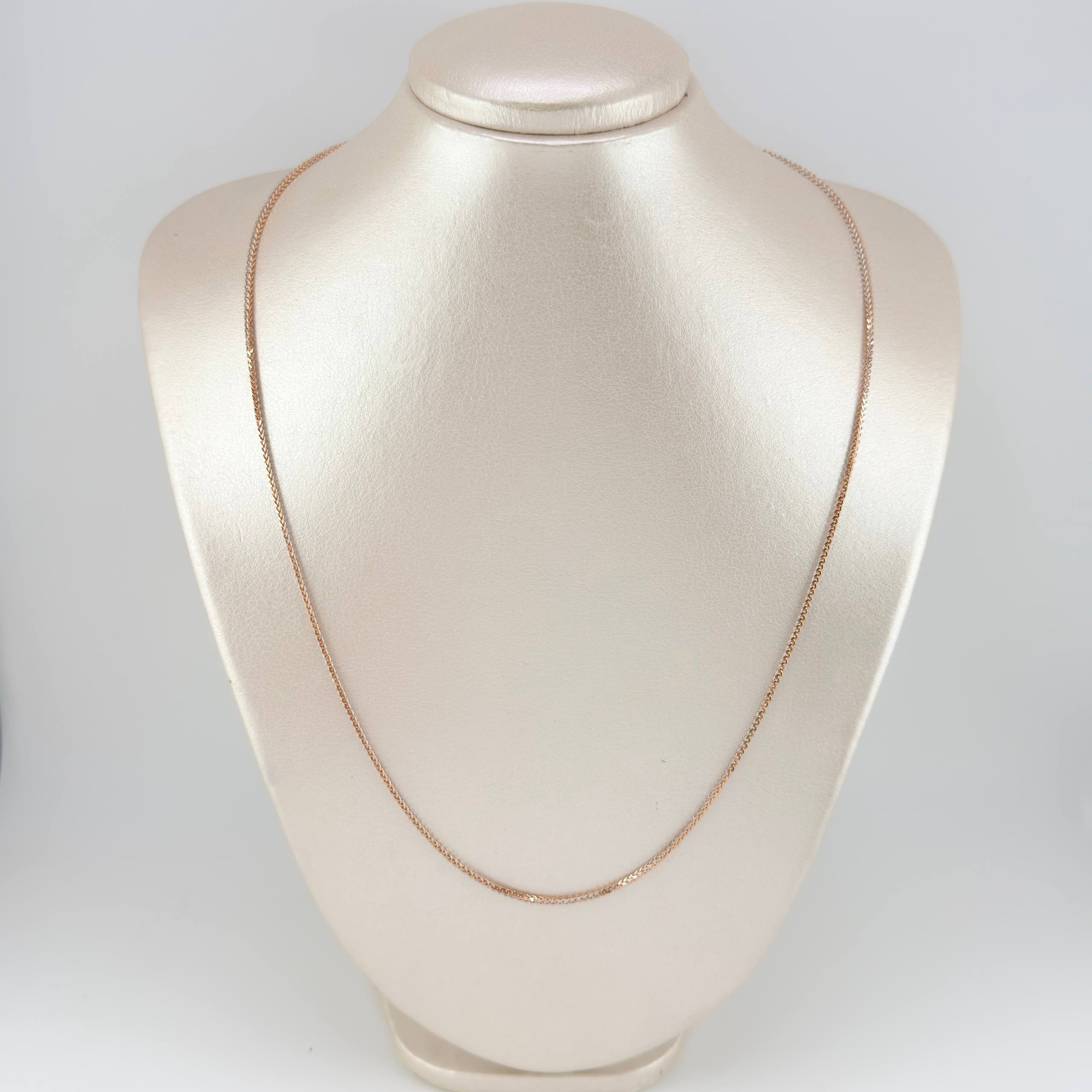Cadena Franco 2.45 g / 55.6 cm / 1.3 mm Dos Oros Blanco Rosa 18K