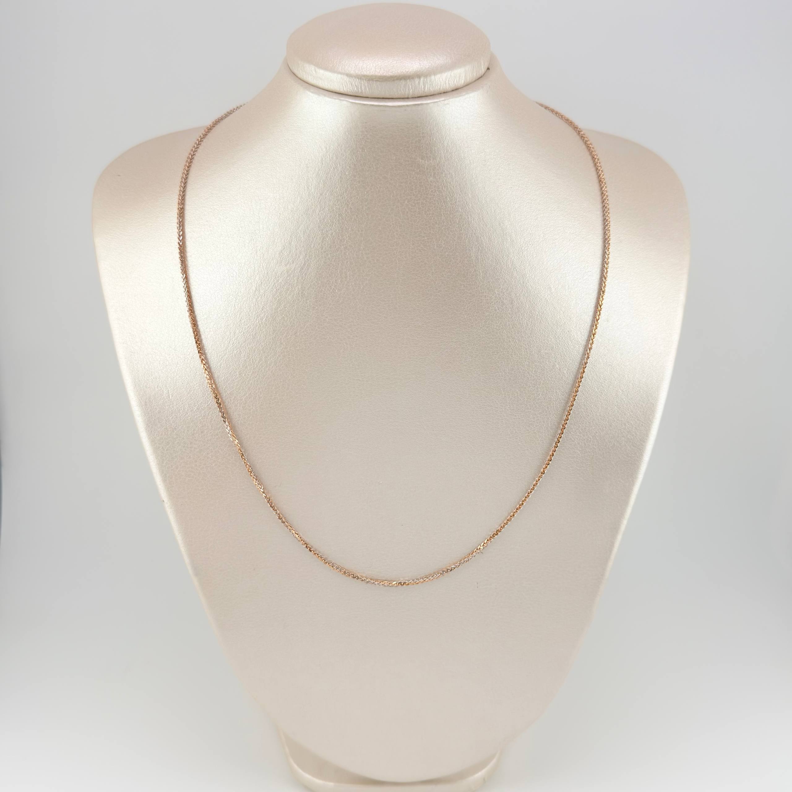 Cadena Franco 2.2 g / 50.5 cm / 1.3 mm Dos Oros Blanco Rosa 18K