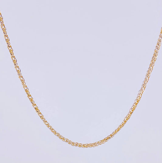 Cadena Franco 2.15 g / 60.5 cm / 1.2 mm Dos Oros Amarillo Blanco 18K