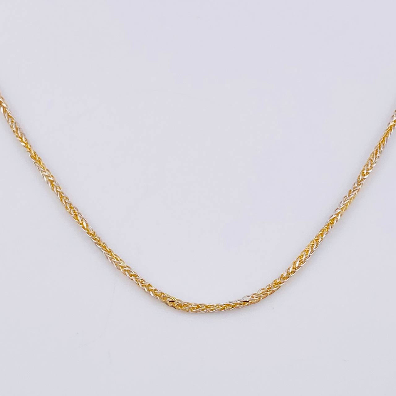 Cadena Franco 2.15 g / 60.5 cm / 1.2 mm Dos Oros Amarillo Blanco 18K
