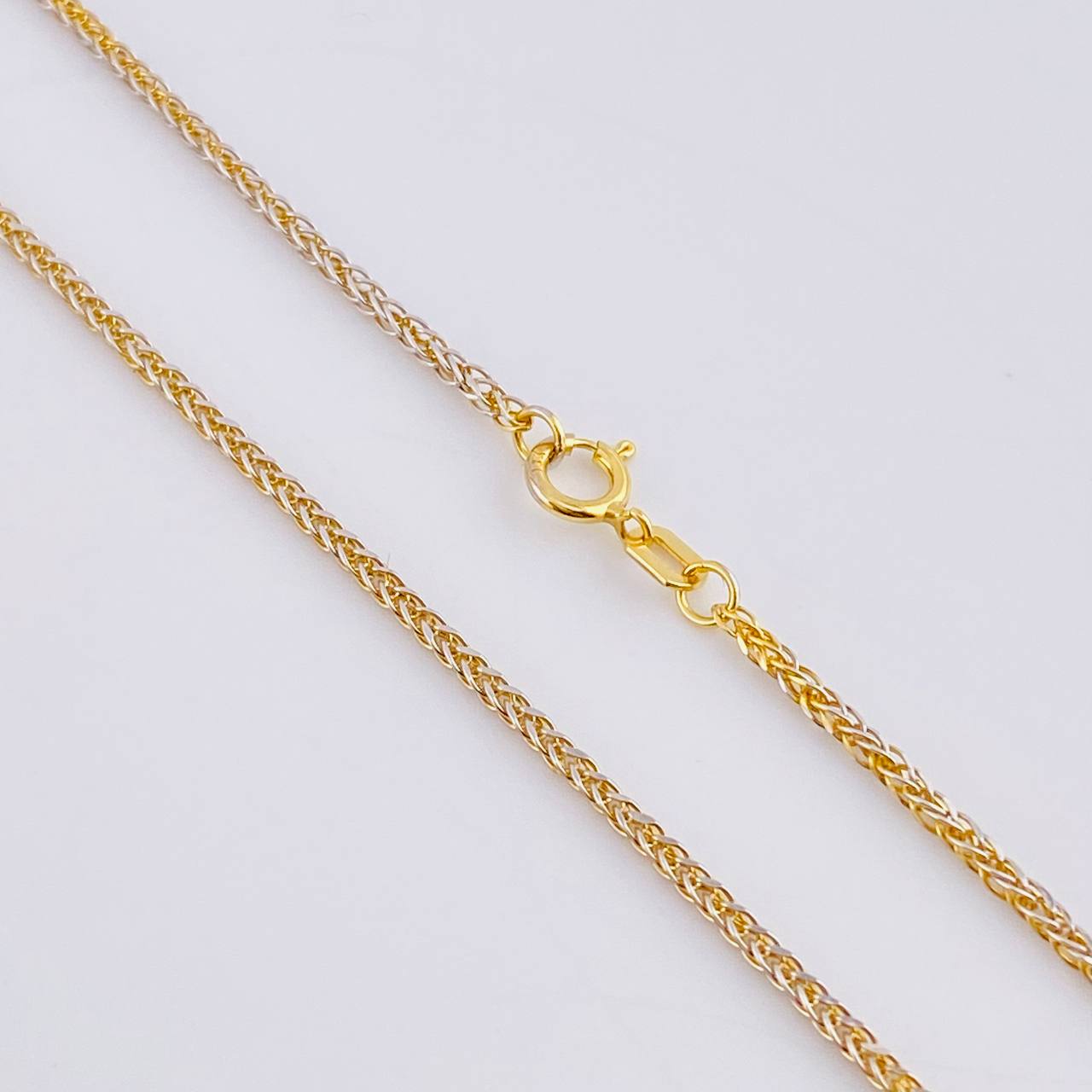 Cadena Franco 2.15 g / 60.5 cm / 1.2 mm Dos Oros Amarillo Blanco 18K