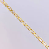 Cadena Plana Diamantada 4.3 g / 60.3 cm / 2.9 mm Dos Oros Amarillo Blanco 18K