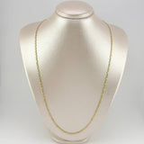 Cadena Plana Diamantada 4.3 g / 60.3 cm / 2.9 mm Dos Oros Amarillo Blanco 18K