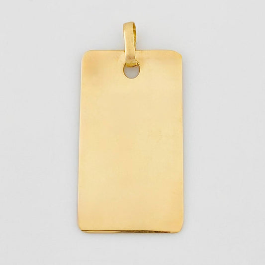 Dije Placa Rectangular 1.45 g / 2.7 cm Oro Amarillo 18K