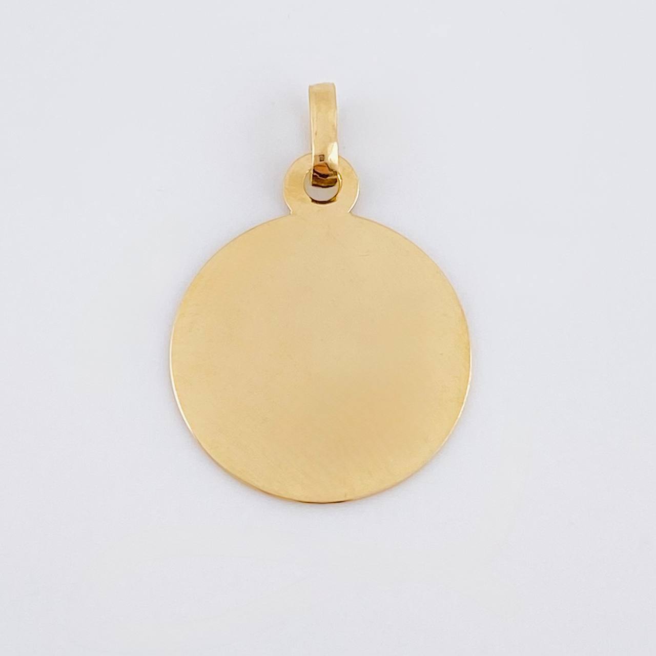 Dije Placa Circular 0.75 g / 2.1 cm Oro Amarillo 18K