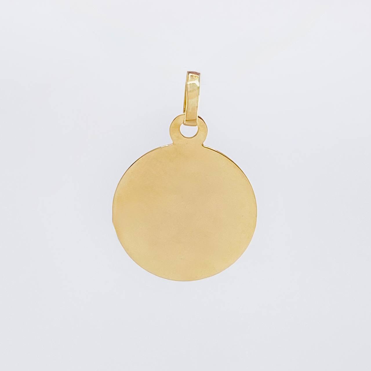 Dije Placa Circular 0.75 g / 2.1 cm Oro Amarillo 18K