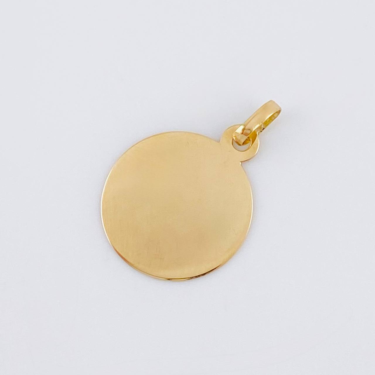 Dije Placa Circular 0.75 g / 2.1 cm Oro Amarillo 18K
