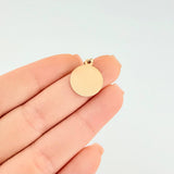 Dije Placa Circular 0.75 g / 2.1 cm Oro Amarillo 18K