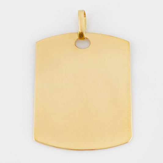 Dije Placa Rectangular Ovalada 1.85 g / 2.7 cm Oro Amarillo 18K