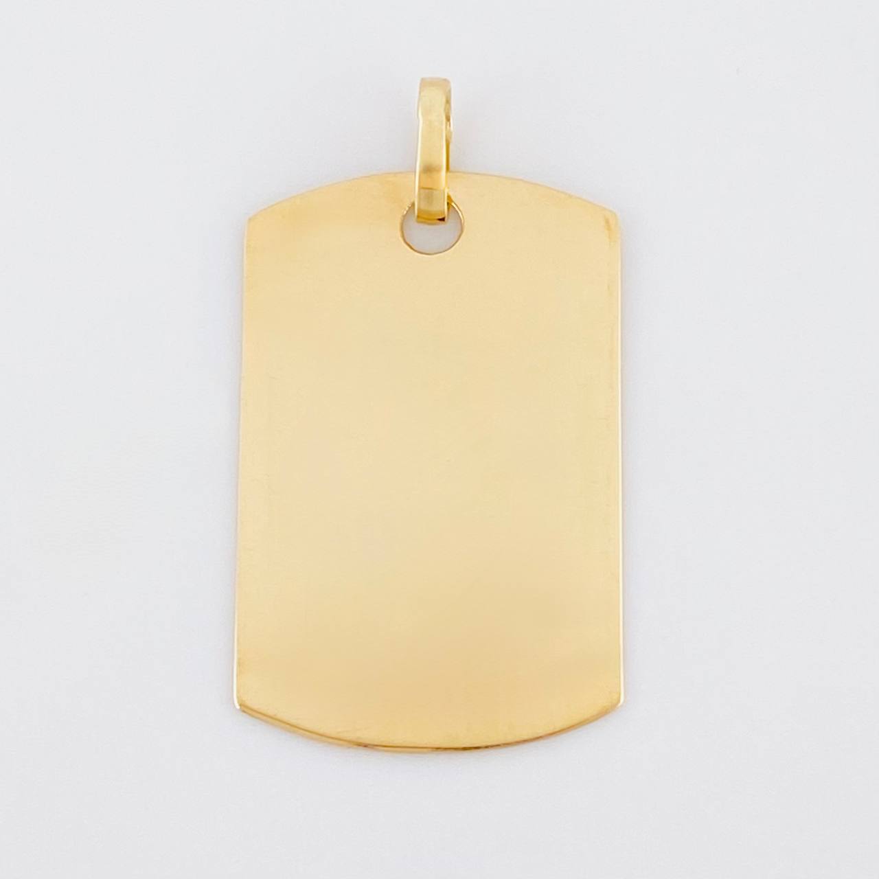Dije Placa Rectangular Ovalada 1.6 g / 2.8 cm Oro Amarillo 18K