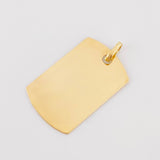 Dije Placa Rectangular Ovalada 1.5 g / 2.8 cm Oro Amarillo 18K