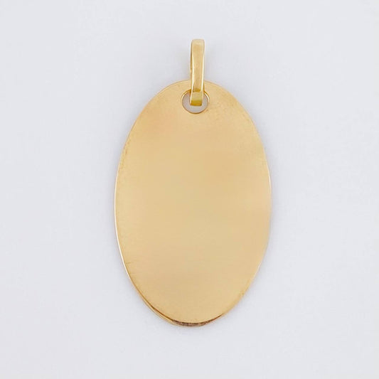Dije Placa Ovalada 1.15 g / 2.6 cm Oro Amarillo 18K