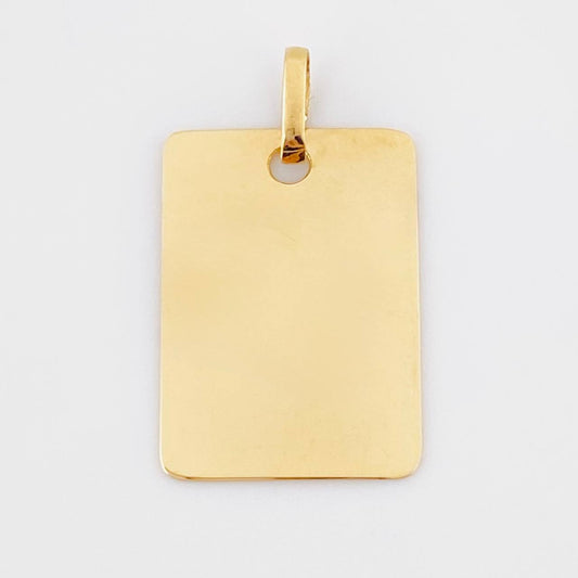 Dije Placa Rectangular 1.15 g / 2.4 cm Oro Amarillo 18K