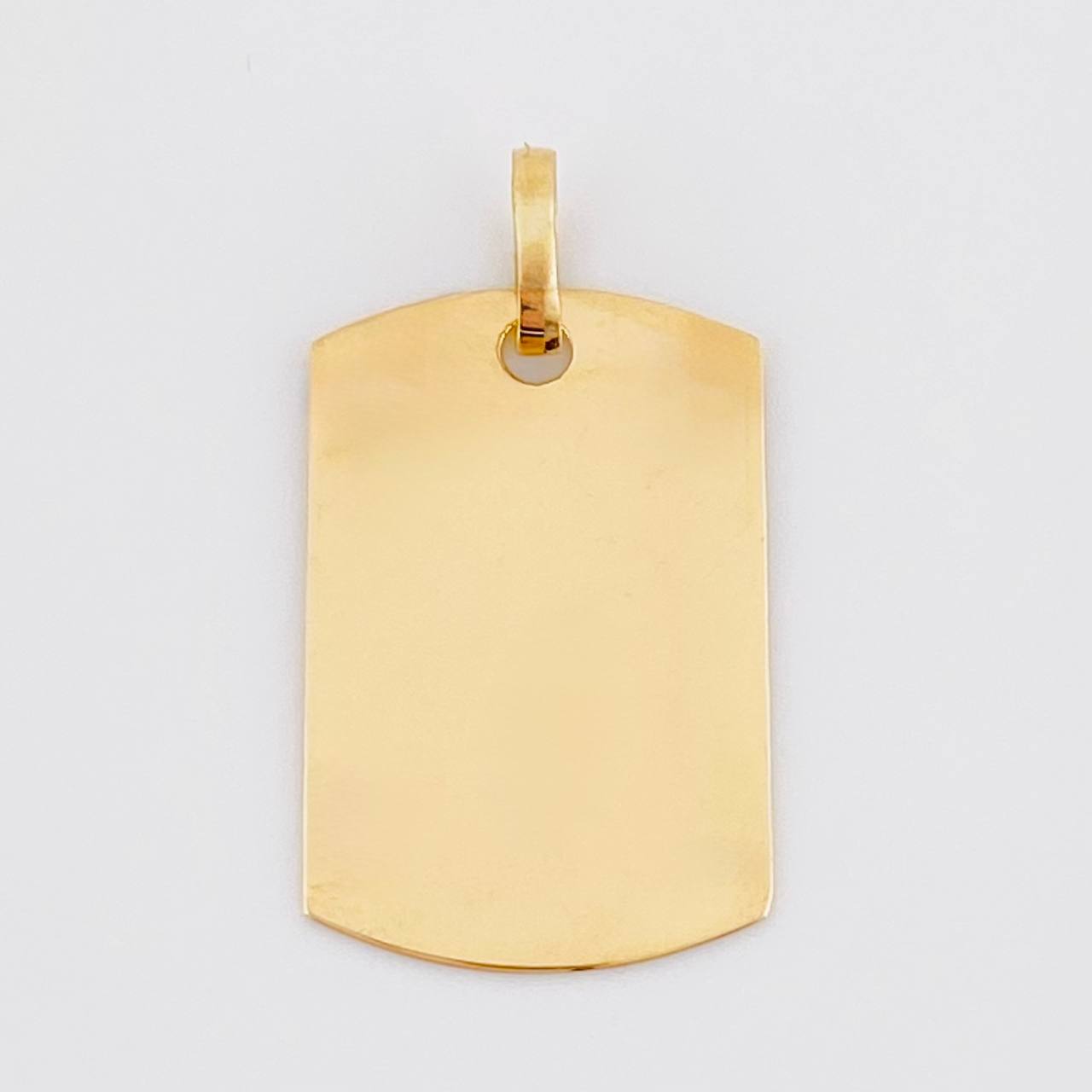 Dije Placa Rectangular Ovalada 0.9 g / 2.4 cm Oro Amarillo 18K