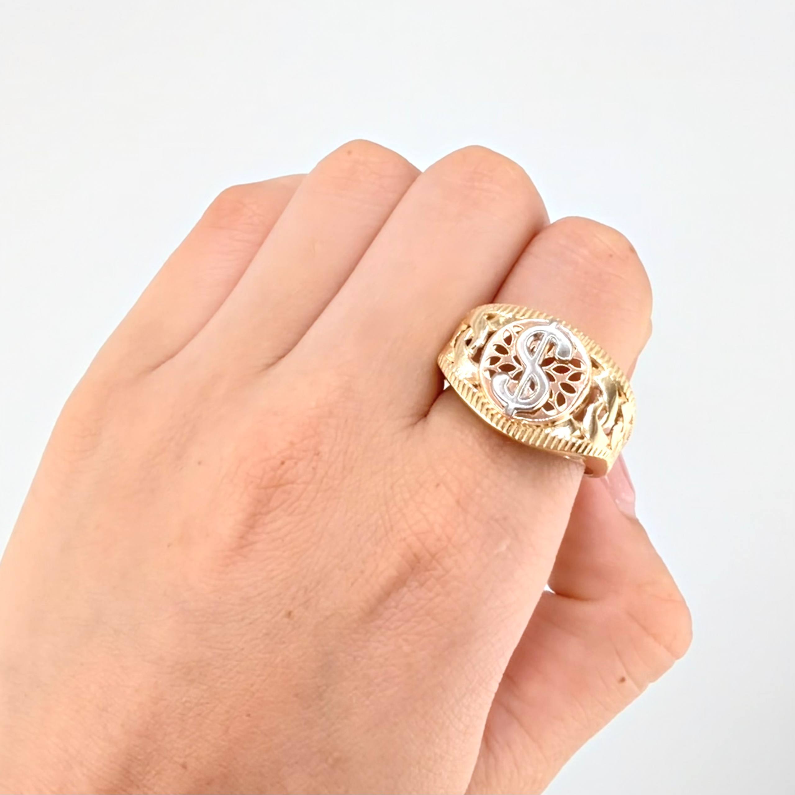 Anillo Dólar Cubano 7.75gr / T10 1/4 / Tres Oros 18K
