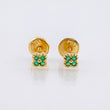 Topos Trebol Esmeraldas 5pts 0.8gr / 3mm Oro Amarillo 18K ©