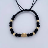 Pulsera Negra Corona Rx 1.65gr / Oro 18K